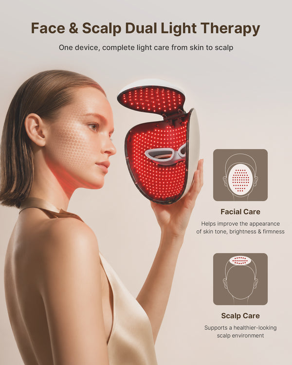 LS-808 Dual-Use 482-LED Face & Scalp Therapy Mask