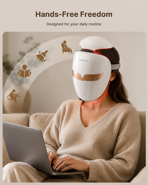 LS-808 Dual-Use 482-LED Face & Scalp Therapy Mask